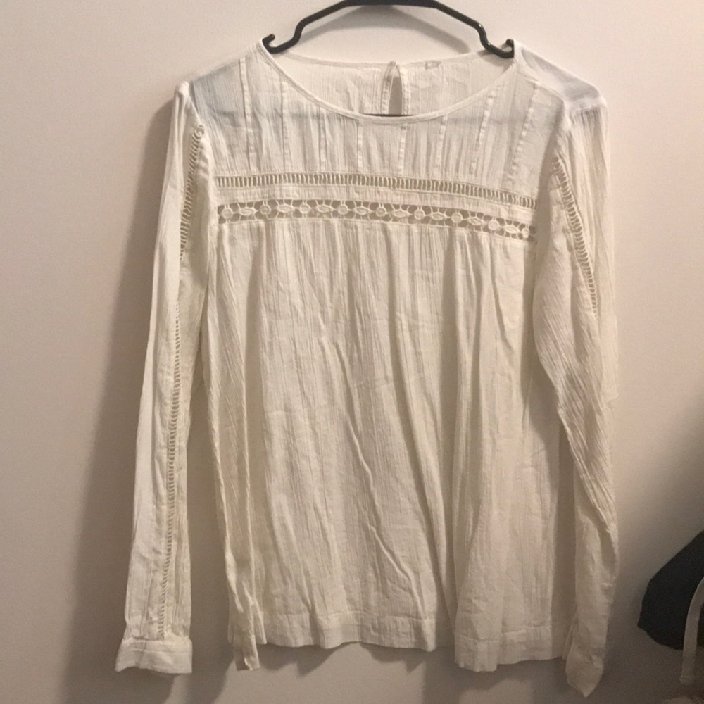 cream long-sleeve Loft blouse
